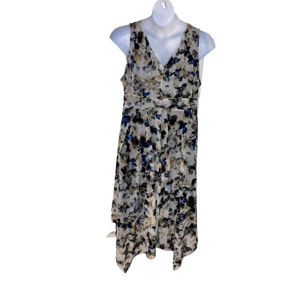 Simply Vera Women's Dress, Size XL, White & Blue Floral - Picture 3 of 5